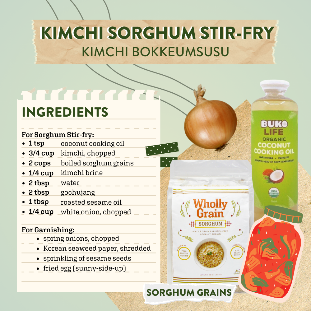 Kimchi bokkeumsusu 김치볶음수수 (Kimchi stir-fried sorghum)