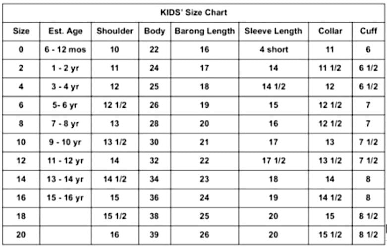 House of Habi PH Kids' Lumban Barong (Short Sleeves)