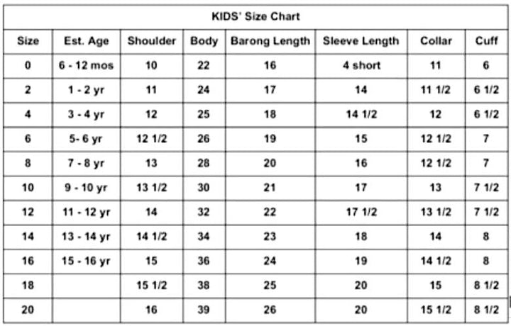 House of Habi PH Kids' Lumban Barong (Short Sleeves)