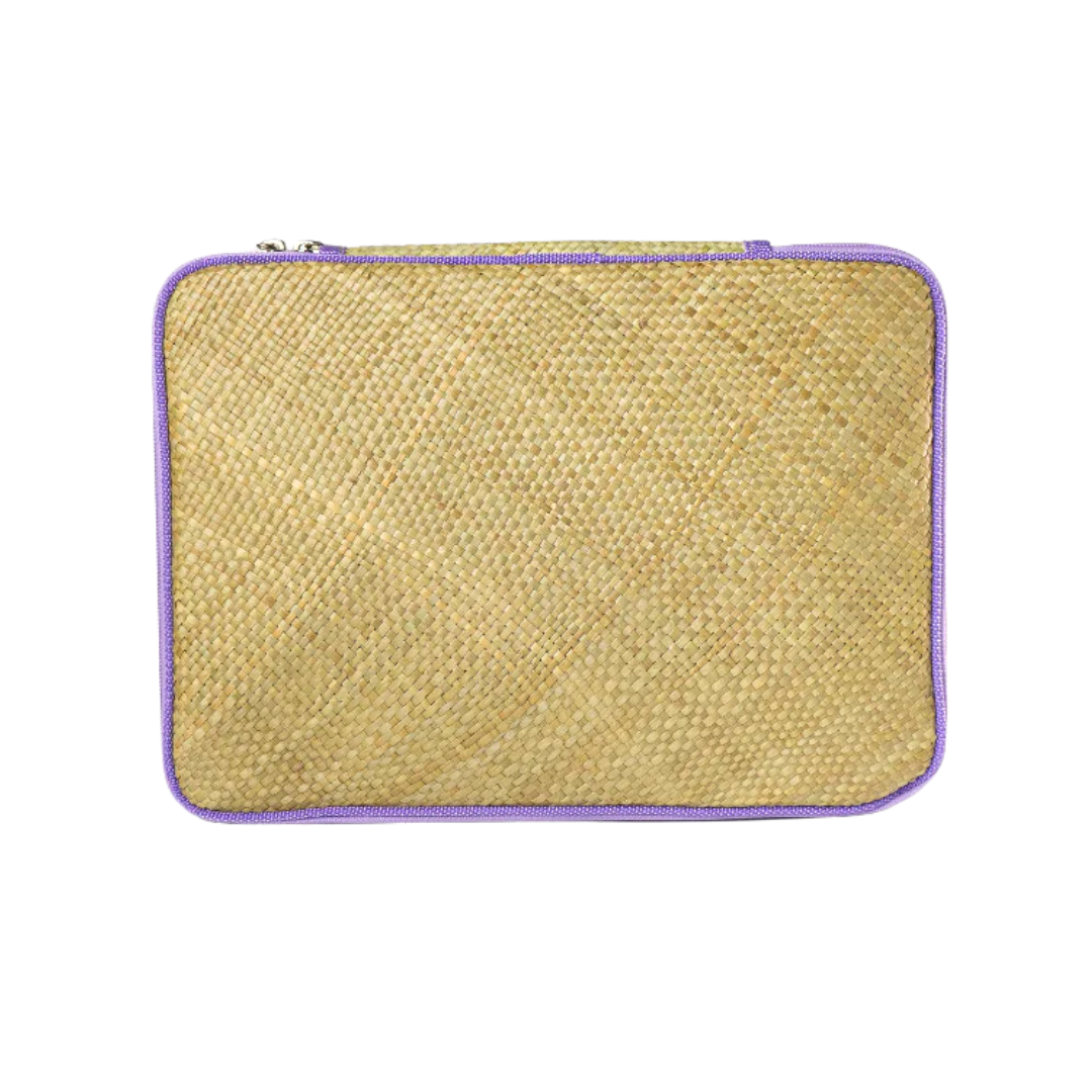 Woven Abre Tikog Grass Laptop Sleeve in Daluyan Lavender