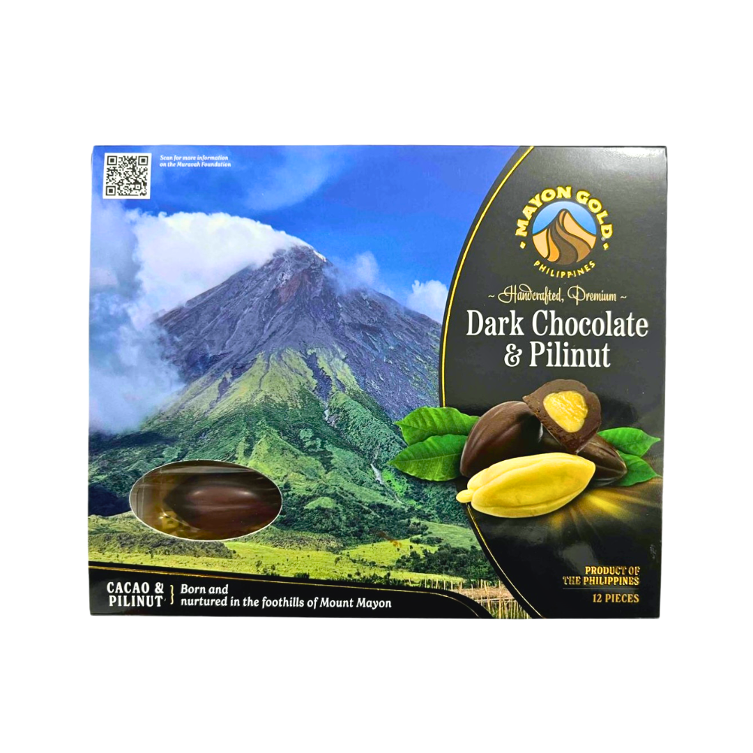 Mayon Gold Handcrafted Premium Dark Chocolate & Pili Nut Box