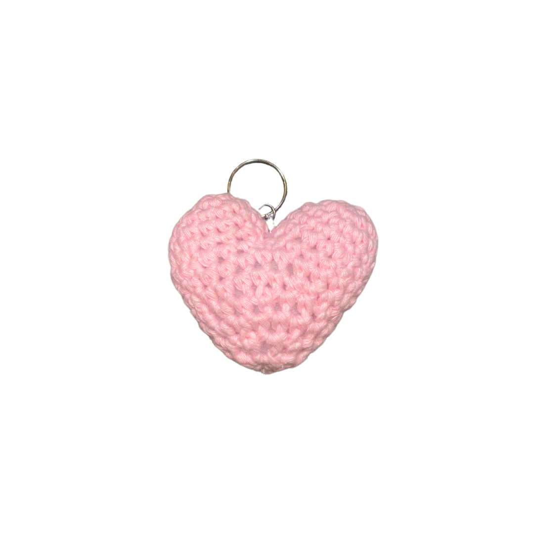 400 Lux Hand Crocheted Heart Keychain