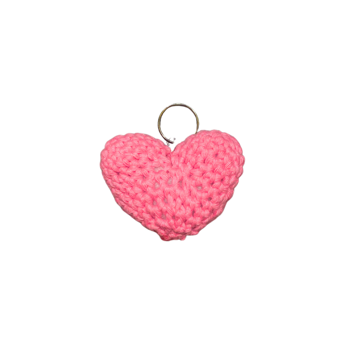 400 Lux Hand Crocheted Heart Keychain