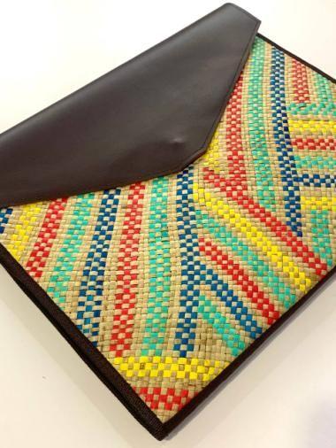 Woven Liham Tikog Grass and Leather Laptop Sleeve