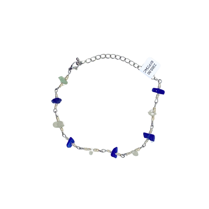 Mula Isla Stainless Steel Sea Glass Bracelet-Anklets with Charms
