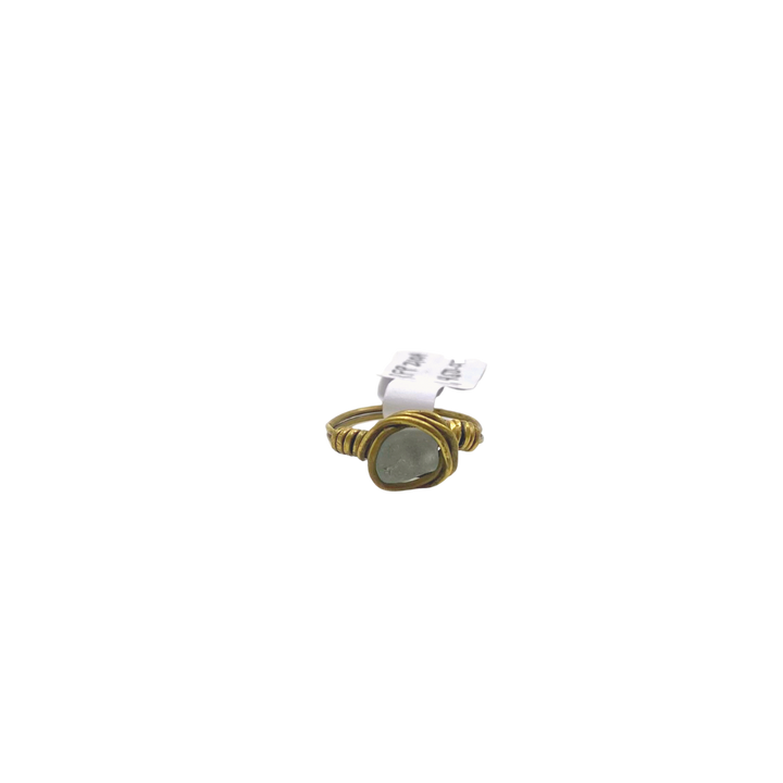 Mula Isla Sea Glass Brass Ring