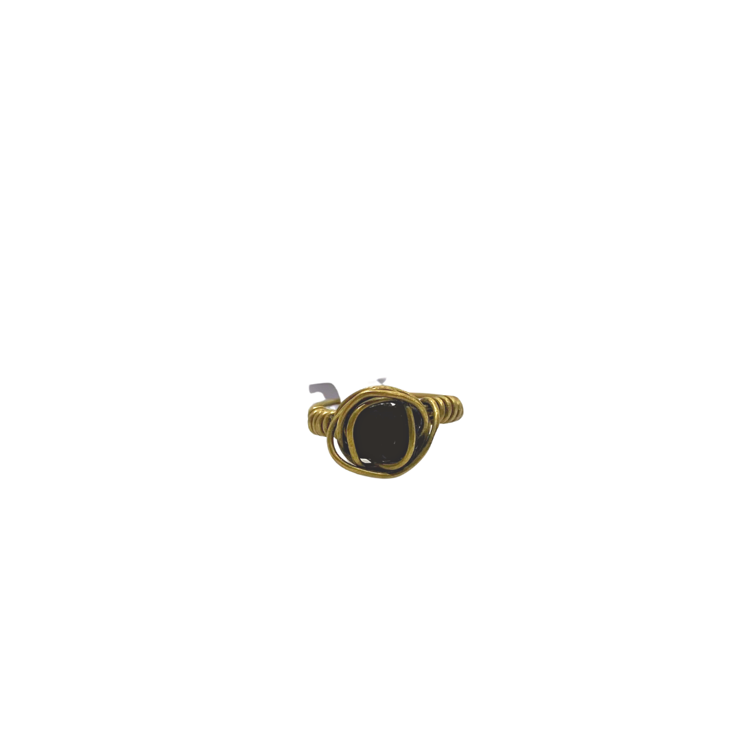 Mula Isla Sea Glass Brass Ring