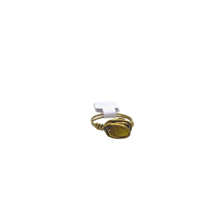 Mula Isla Sea Glass Brass Ring