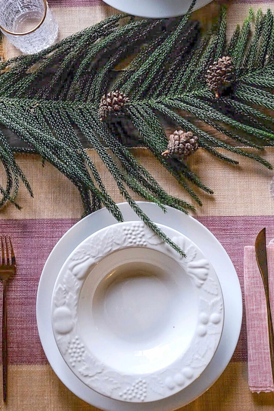 WVN Living Tan & Maroon Placemat Set