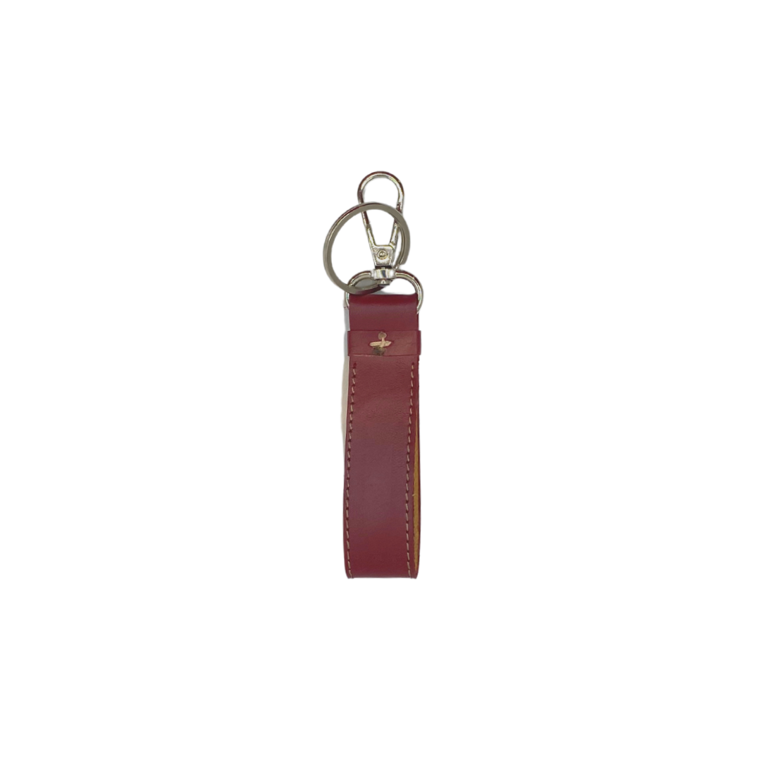 LoKal Crafts Manila Aura Leather Keychain (Red, Dark Brown)