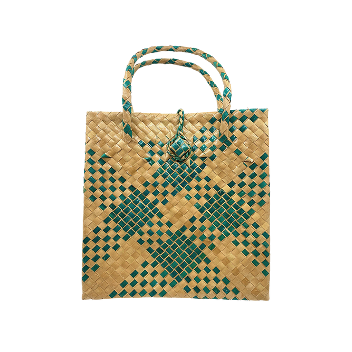 Mula Isla Handwoven Buri Bayong in Red/Fuchsia