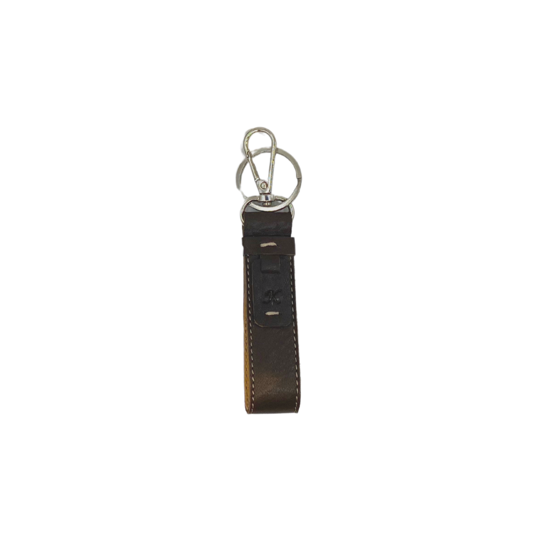 LoKal Crafts Manila Aura Leather Keychain (Red, Dark Brown)