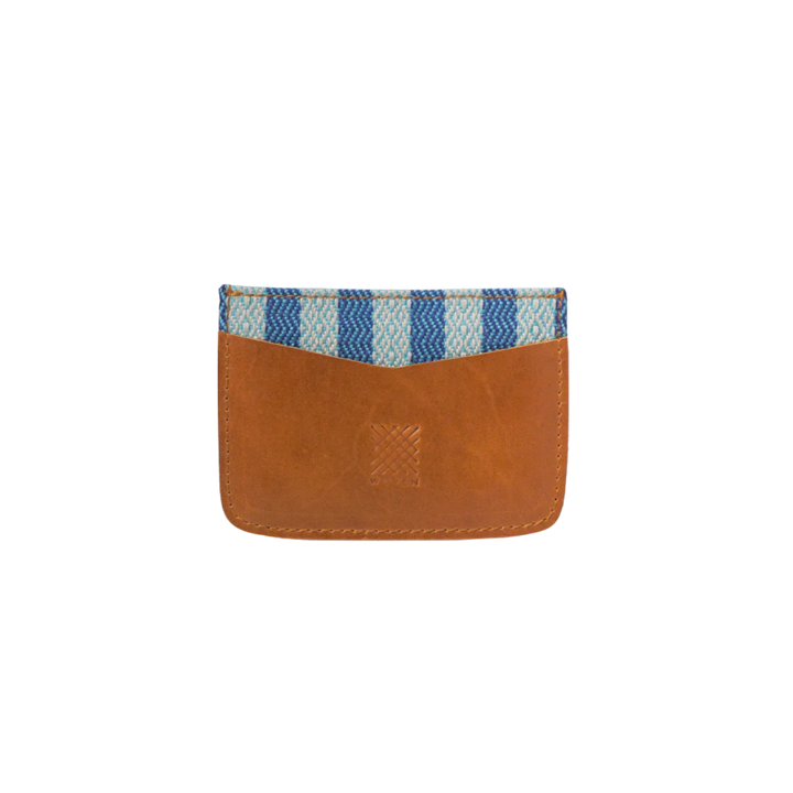 Woven Bulsa Card Holder in Tan Leather