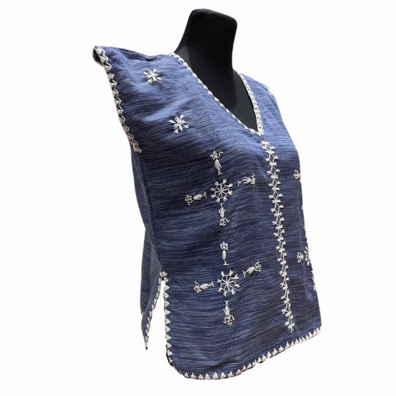 Women's Kaftan Blouse with Itneg Embroidery - Kantarines Weave