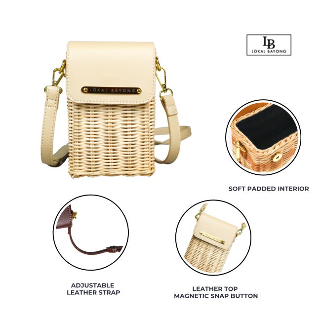 Lokal Bayong Jay Vegan Leather/Hand-Woven Sling Bag