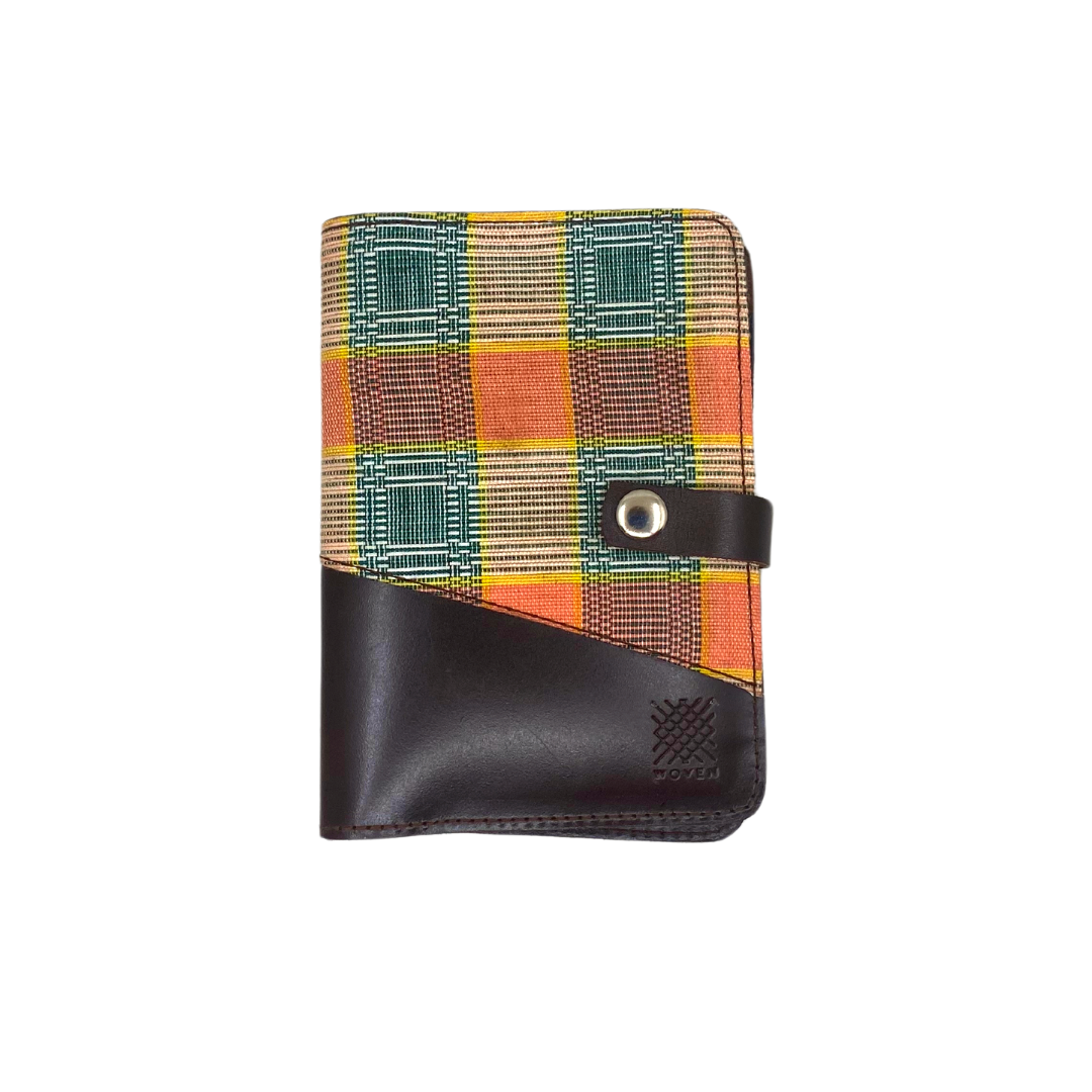 Woven Lakbay Passport Wallet - Brown Leather