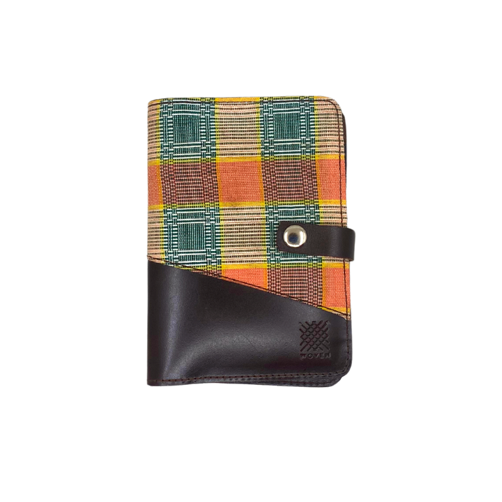 Woven Lakbay Passport Wallet - Brown Leather