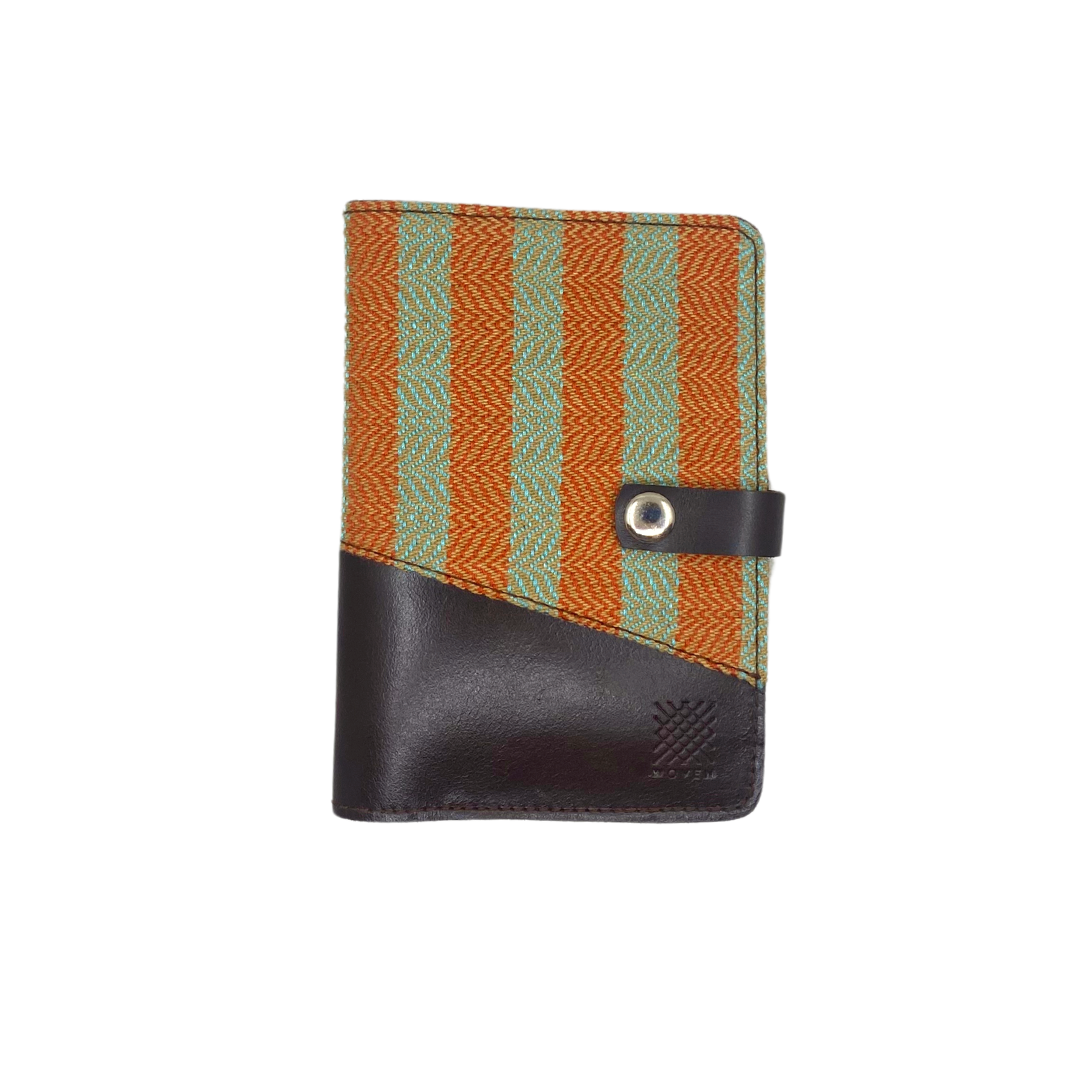Woven Lakbay Passport Wallet - Brown Leather