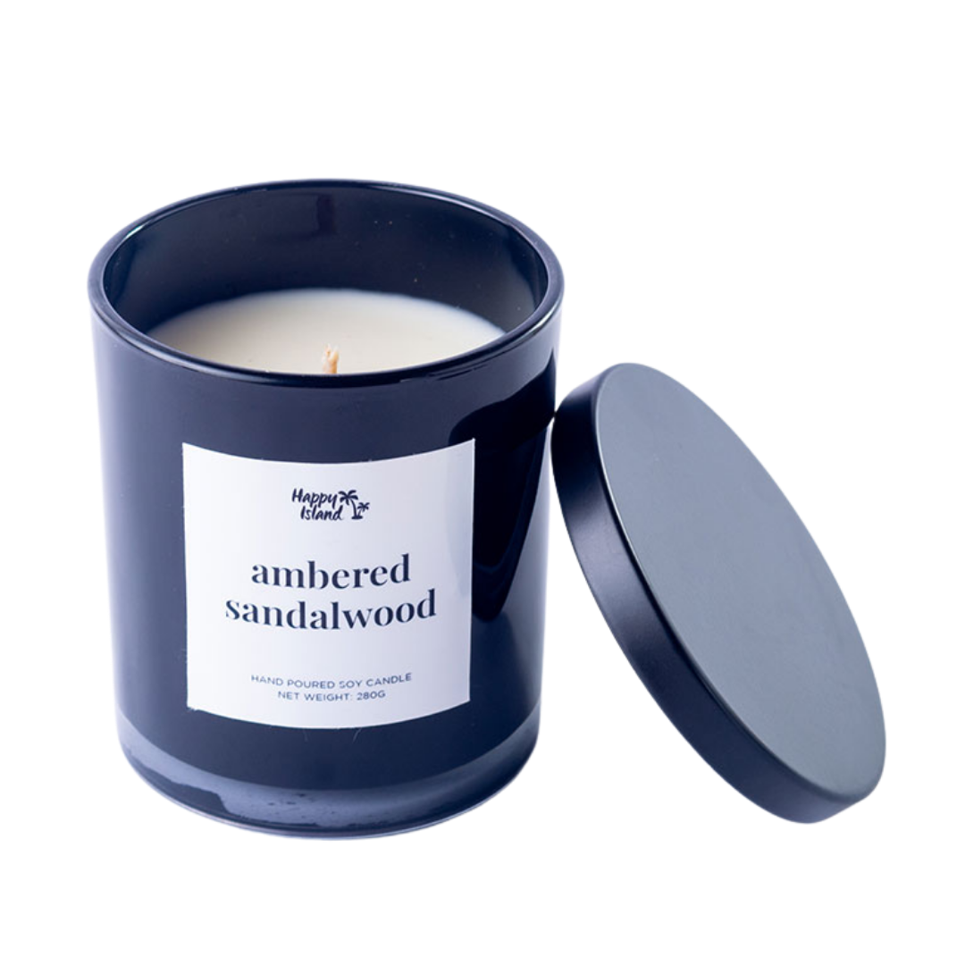Happy Island	Home Collection Scented Hand-Poured Soy Candle - 300mL / 10oz Glass Jar