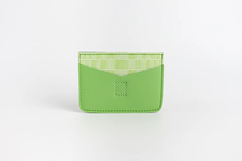 Woven Bulsa Card Holder in Avocado Leather