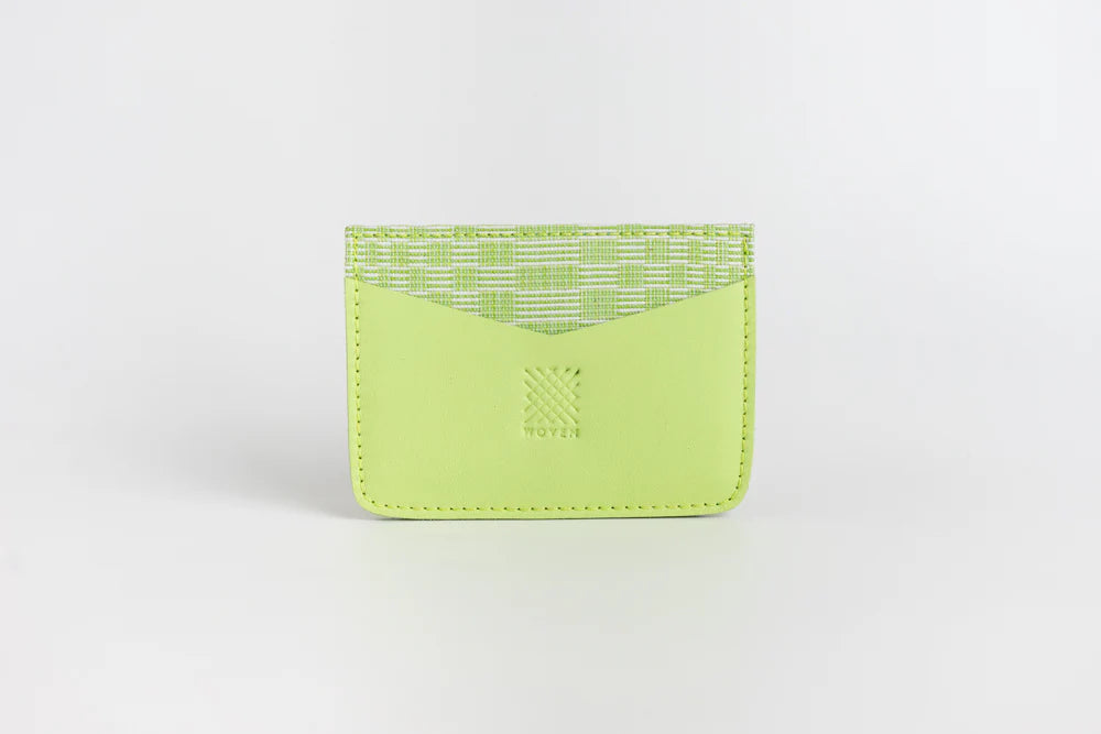 Woven Bulsa Card Holder in Avocado Leather