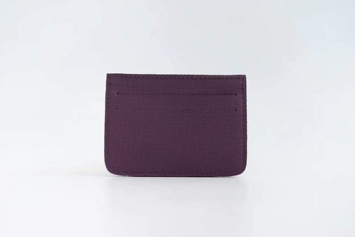Woven Card Holder - Plum Leather