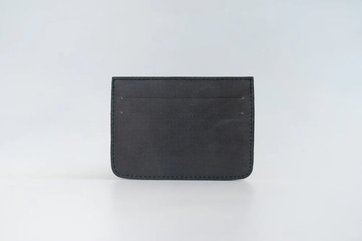 Woven Card Holder - Sage Green Leather