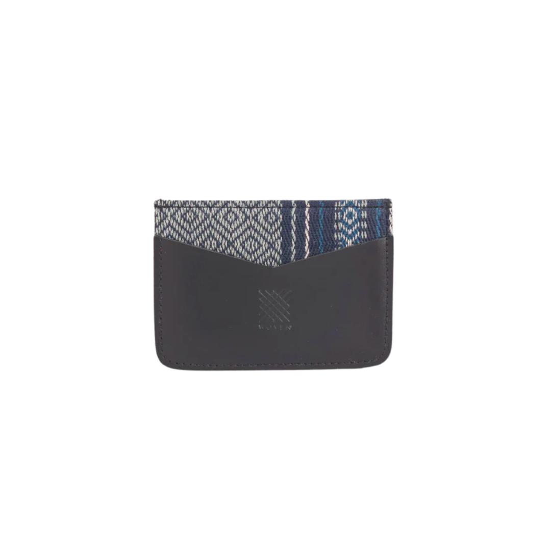 Woven Bulsa Cardholder in Black Leather