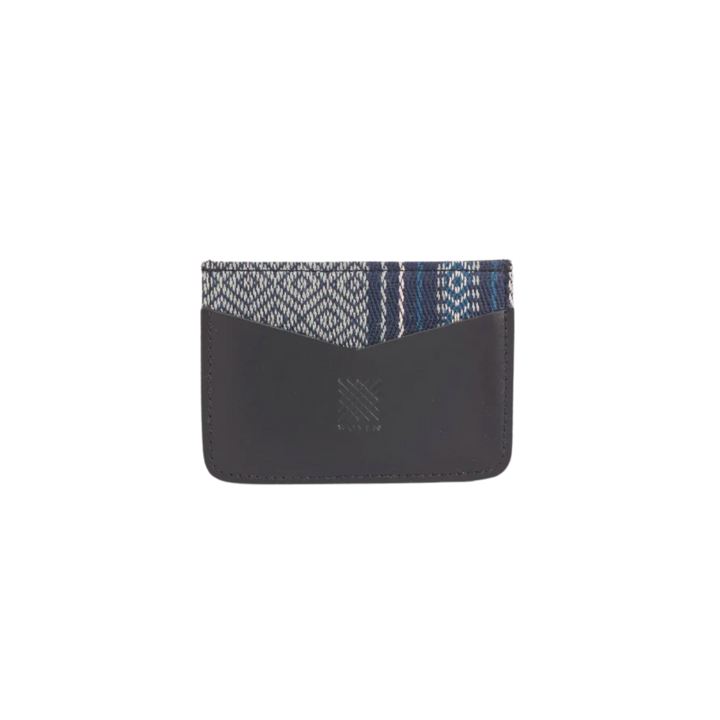 Woven Bulsa Cardholder in Black Leather
