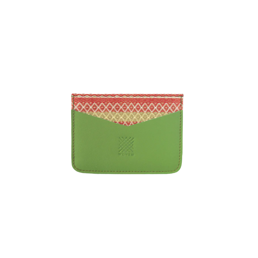 Woven Bulsa Card Holder - Olive Leather