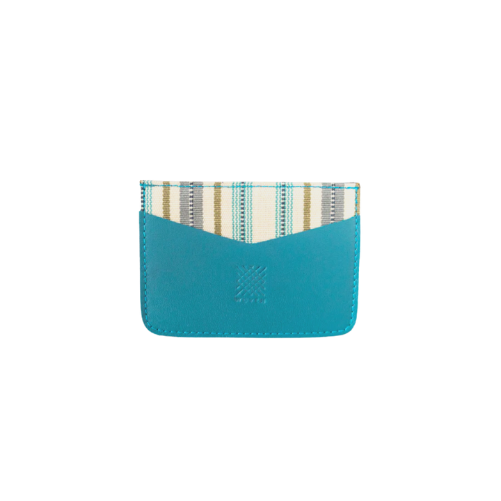 Woven Bulsa Card Holder - Teal Leather