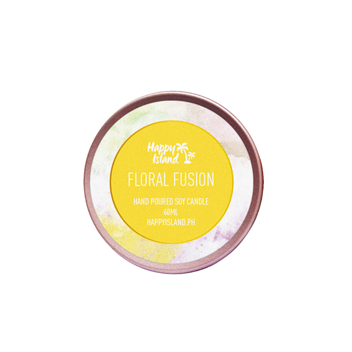 Happy Island	Flora Collection Scented Hand-Poured Soy Candle - 500mL / 17oz Glass Jar