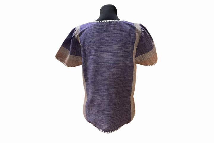 Women's Polo Blouse with Itneg Embroidery - Kantarines Weave