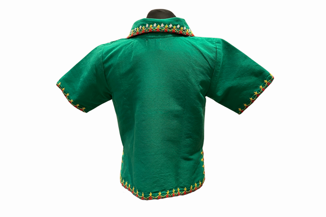 Women's Polo Blouse with Itneg Embroidery - Kantarines Weave