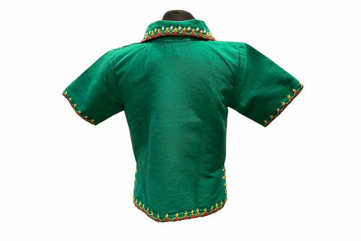Women's Polo Blouse with Itneg Embroidery - Kantarines Weave