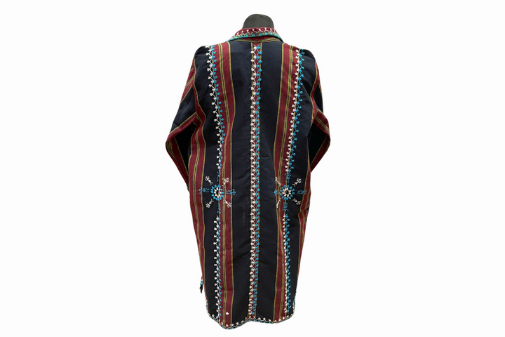HeritageFinds Unisex Long Coat with Itneg Embroidery - Kantarines Weave