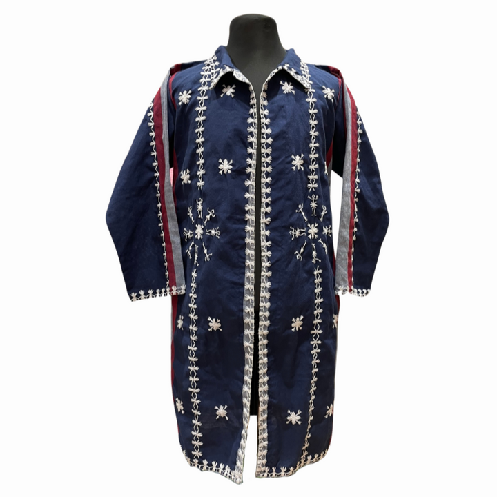 HeritageFinds Unisex Long Coat with Itneg Embroidery - Kantarines Weave