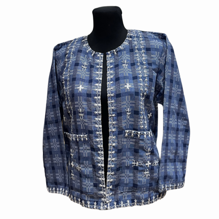 HeritageFinds Women's Blazer with Itneg Embroidery - Binakol Weave