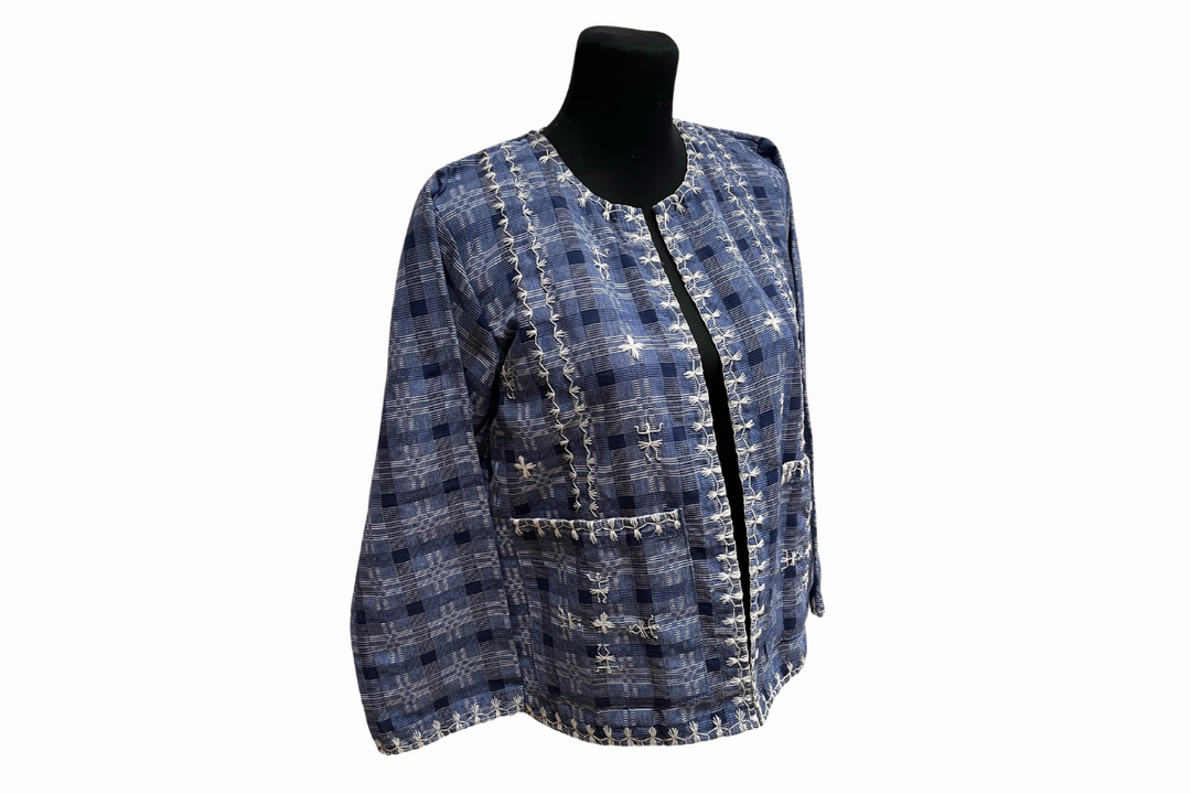 HeritageFinds Women's Blazer with Itneg Embroidery - Binakol Weave