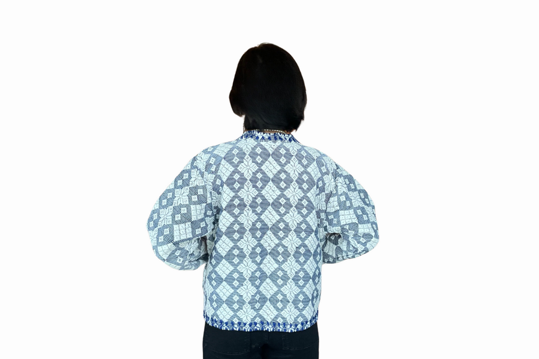 HeritageFinds Women's Blazer with Itneg Embroidery - Pinilian Weave