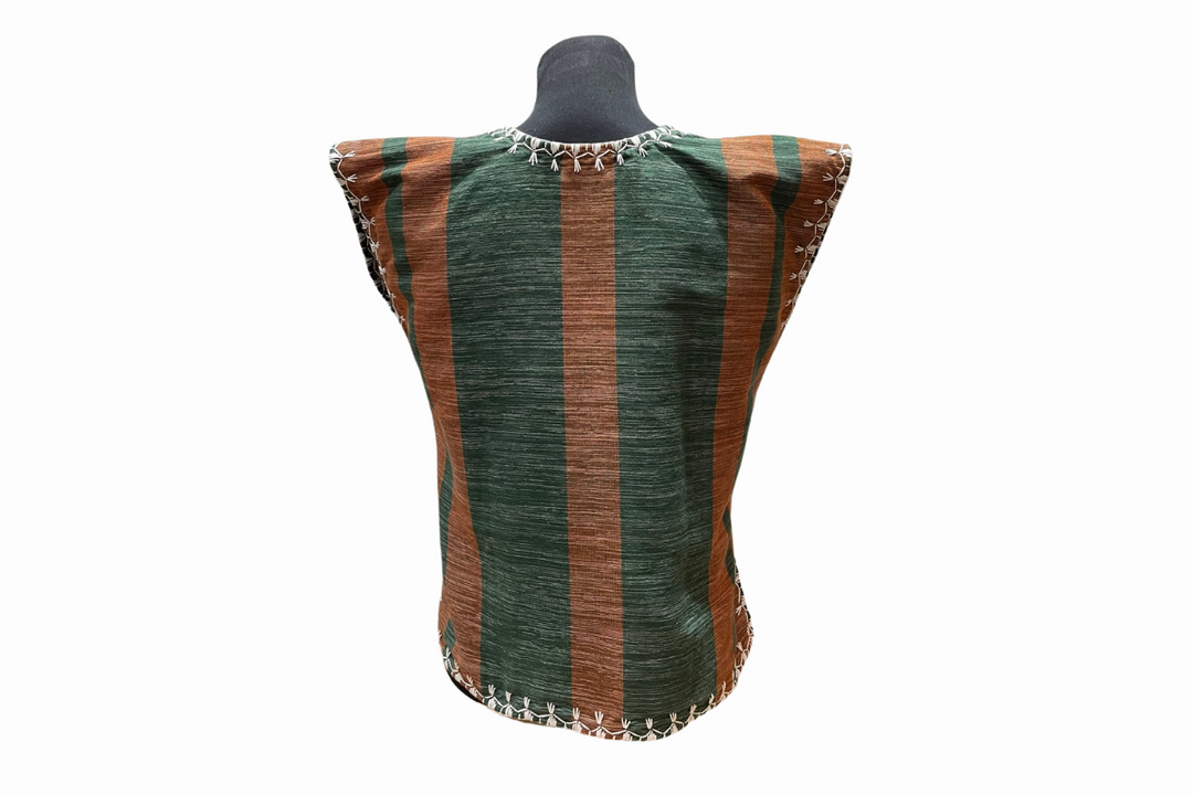 HeritageFinds Kaftan Blouse with Itneg Embroidery -  Tiniri Weave