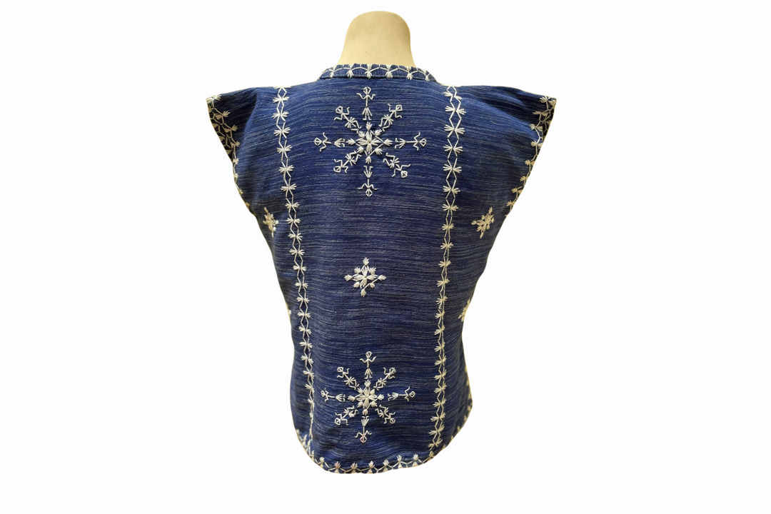 Women's Kaftan Blouse with Itneg Embroidery - Tiniri/Binakol Weave