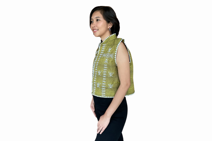 HeritageFinds Unisex Vest with Itneg Embroidery - Binakol Weave