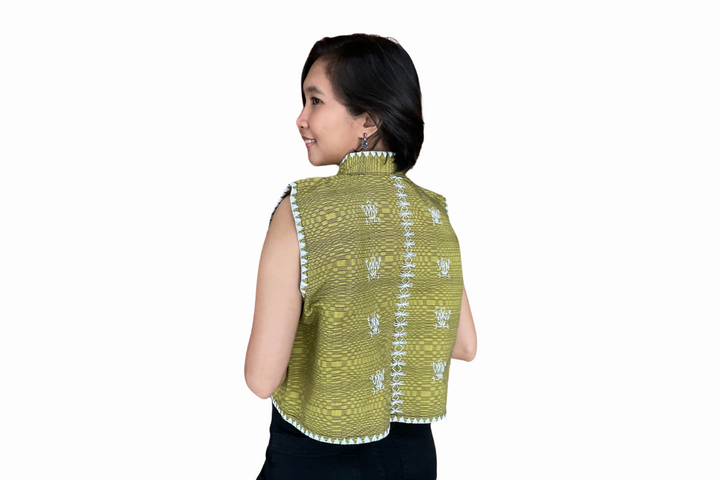 HeritageFinds Unisex Vest with Itneg Embroidery - Binakol Weave