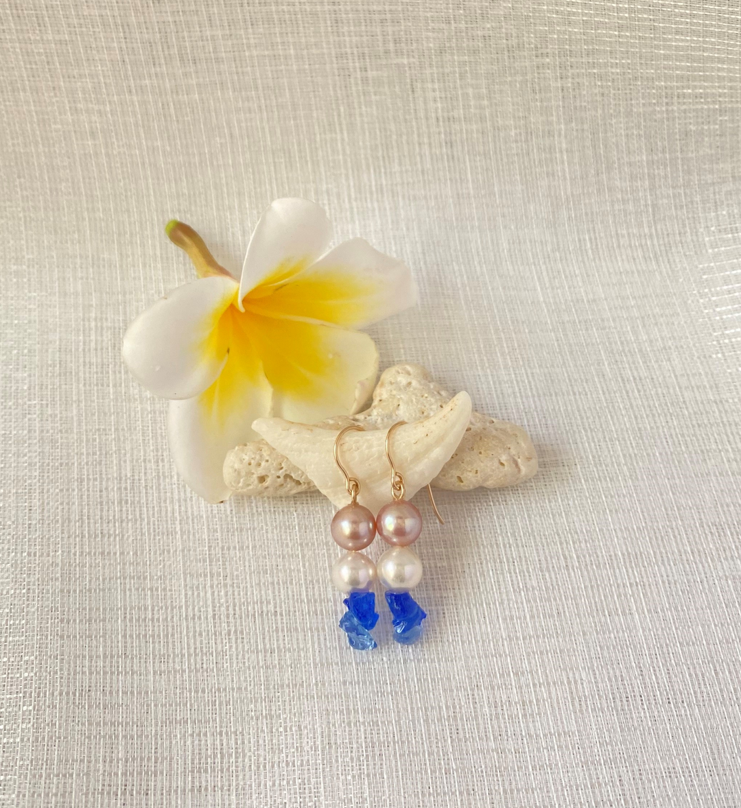 Plumeria Accessories Hikari Dangling Sea Glass Earring