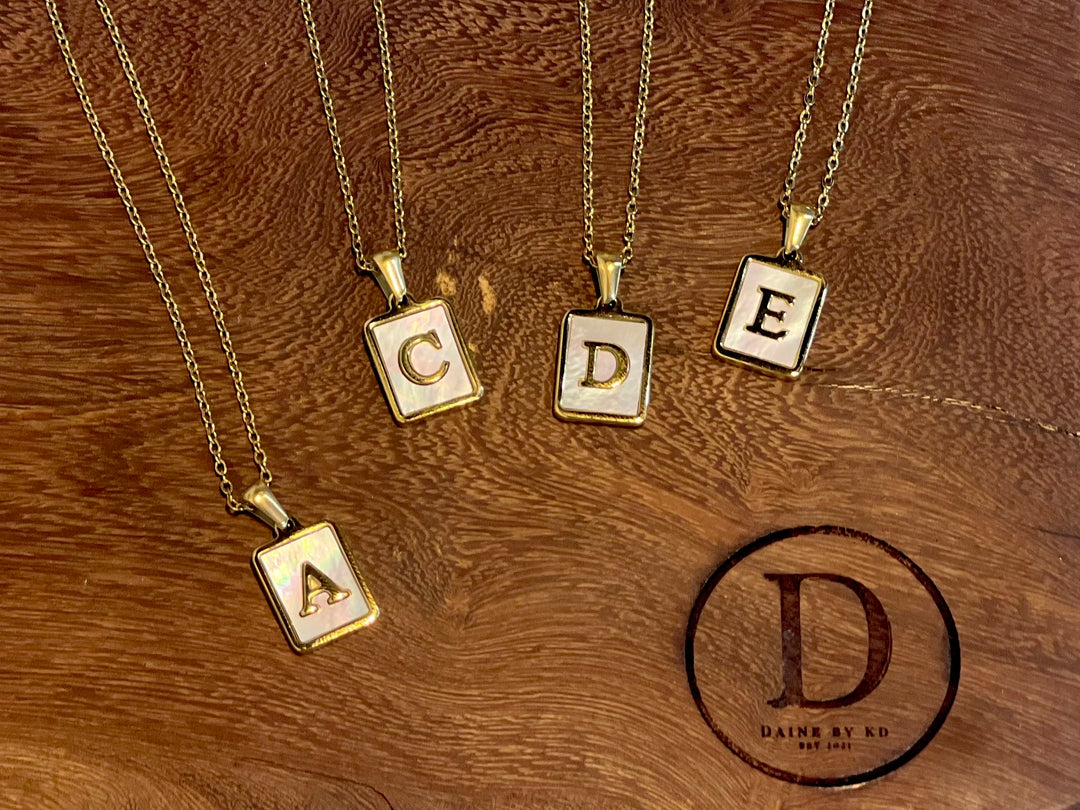 Daine Pearl Initial Necklace
