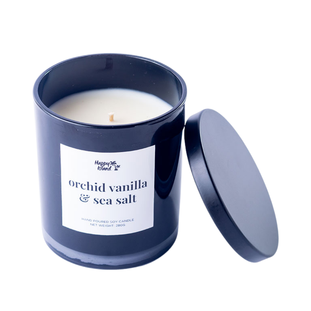 Happy Island	Home Collection Scented Hand-Poured Soy Candle - 300mL / 10oz Glass Jar