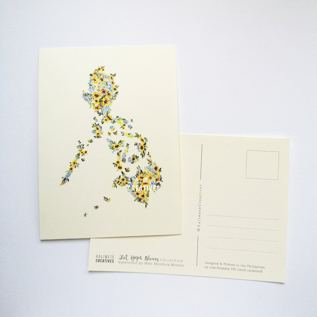 Kaliwete Creatives Let Hope Bloom Map Postcard