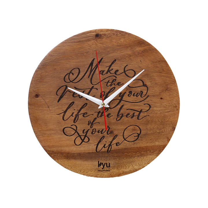 Kyu Philippines Wooden Wall Clock 16 Inches