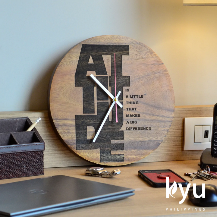 Kyu Philippines Wooden Wall Clock 13 Inches